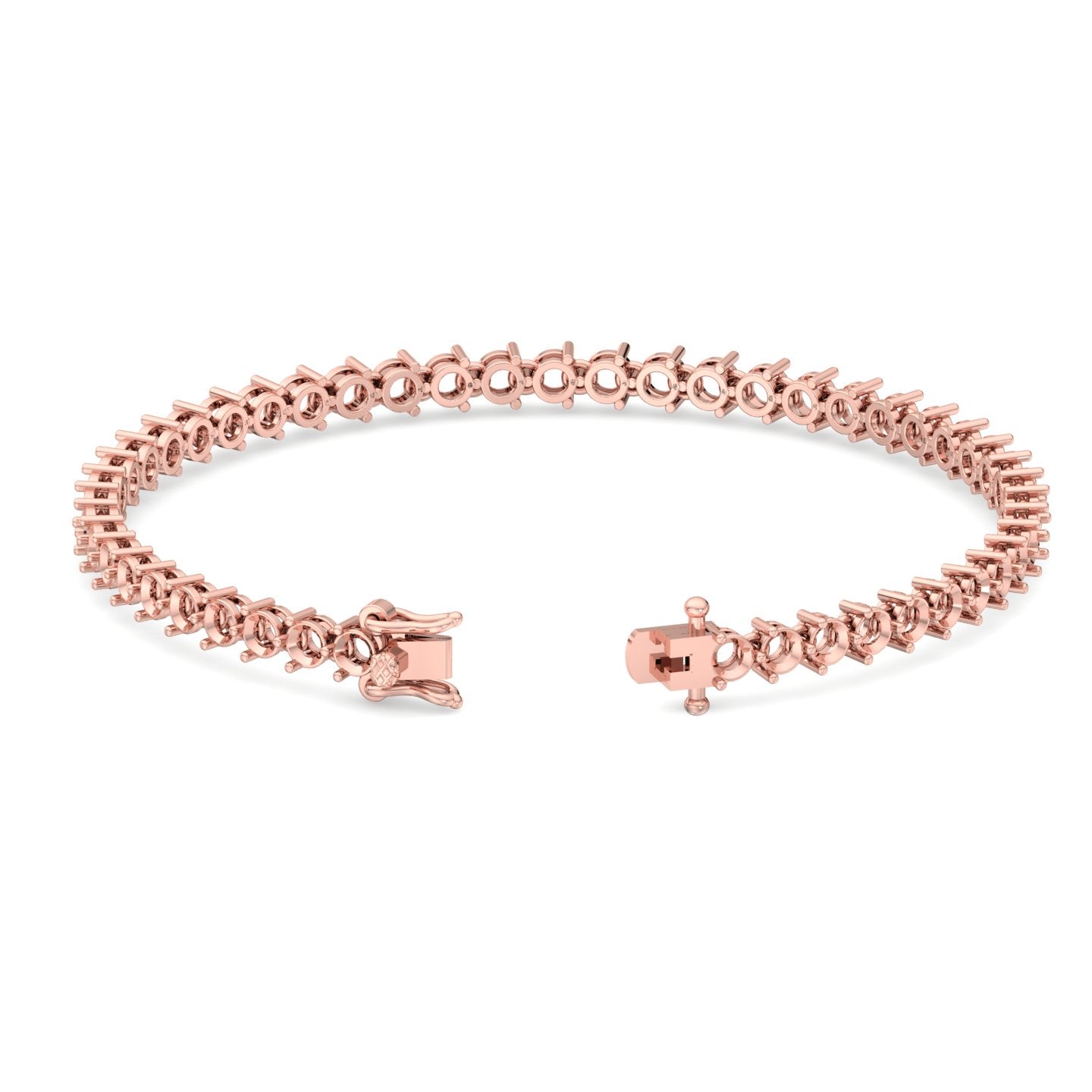8 inches 3 Prong Tennis Mountings Bracelet