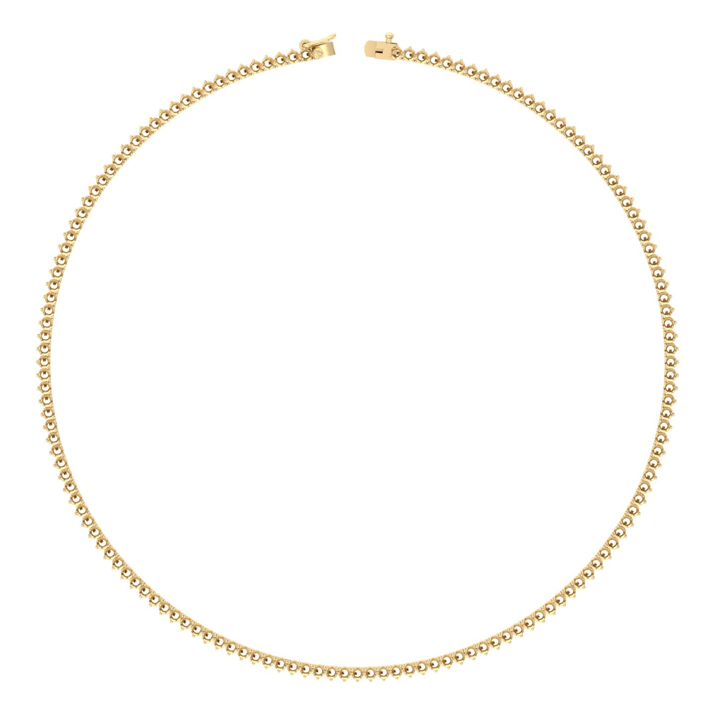 16 inches 3 Prong Tennis Mountings Necklace