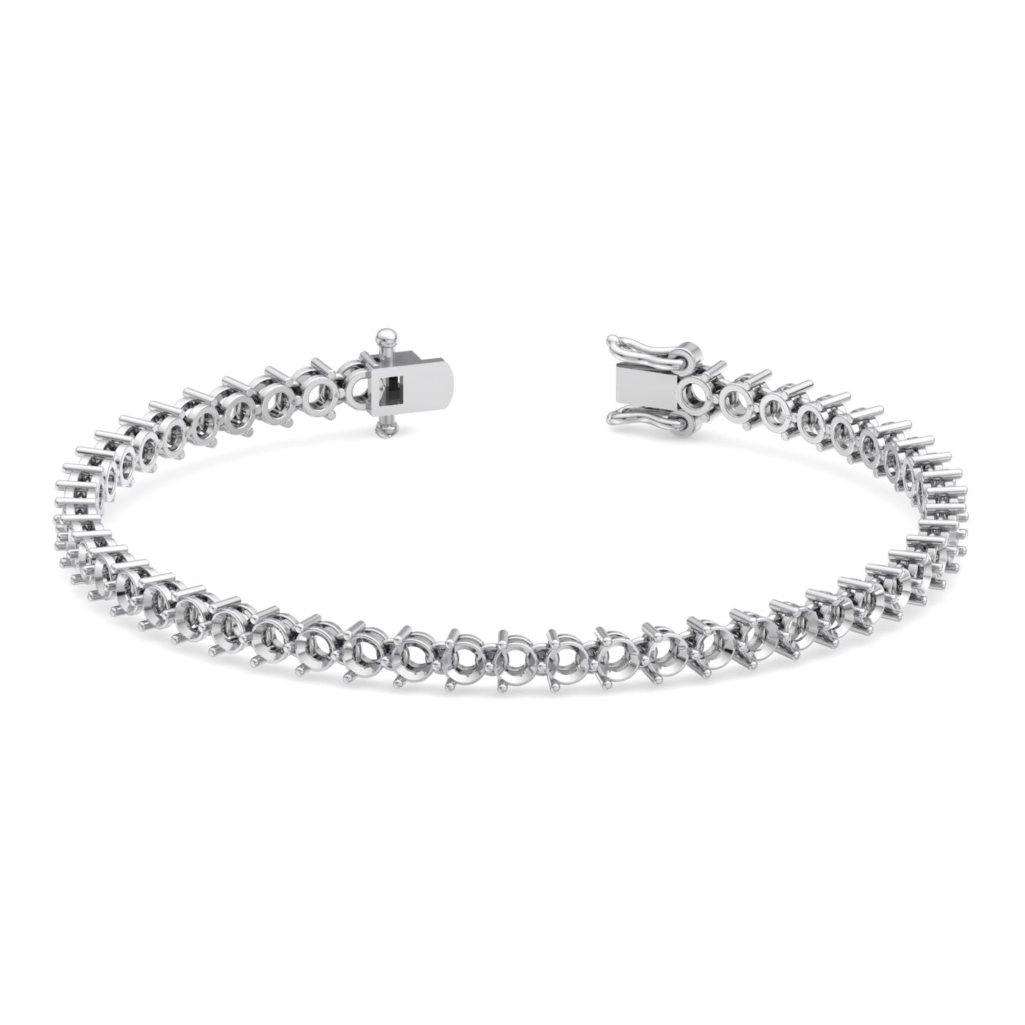 7 inches 3 Prong Tennis Mountings Bracelet