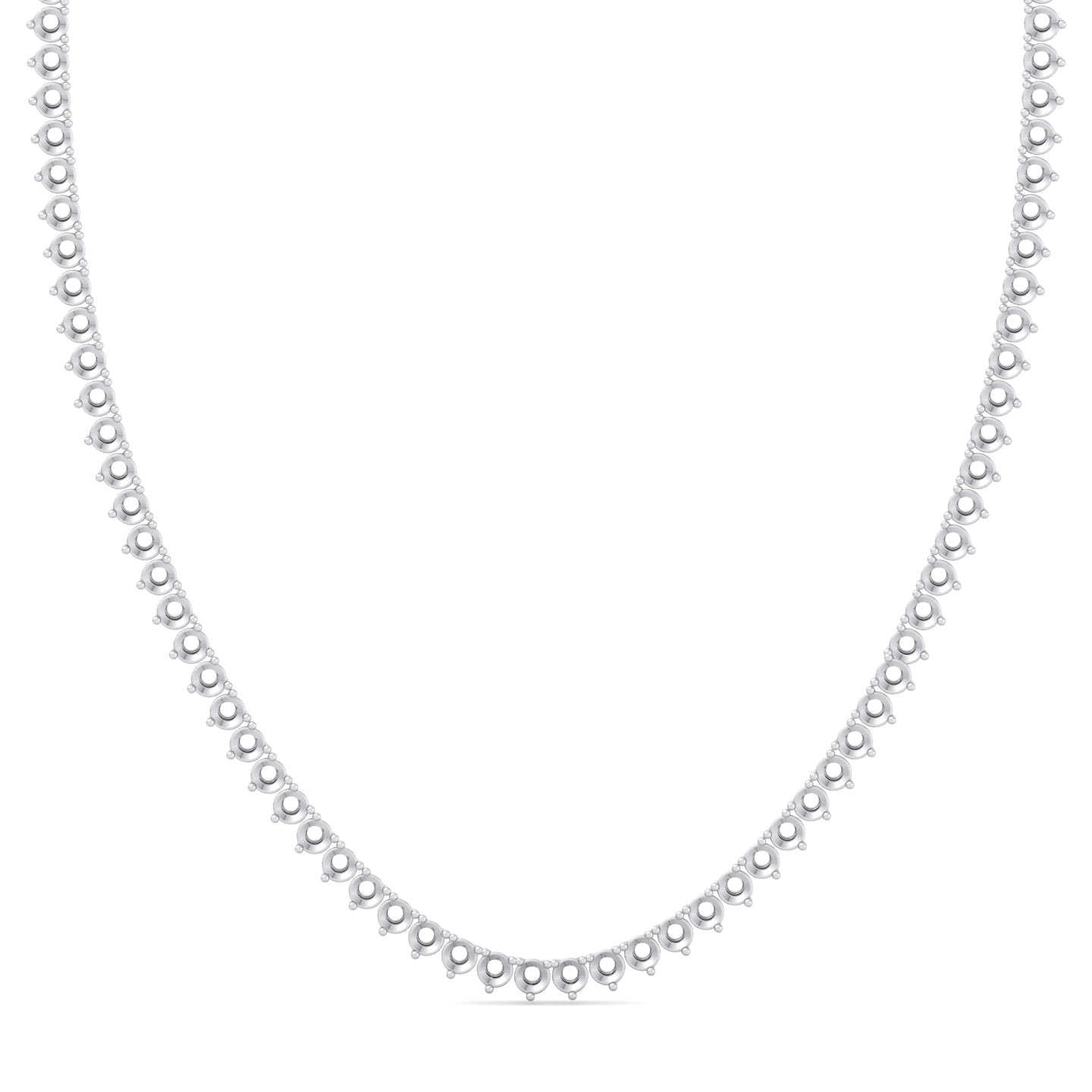 18 inches 3 Prong Tennis Mountings Necklace