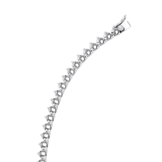 20 inches 3 Prong Tennis Mountings Necklace