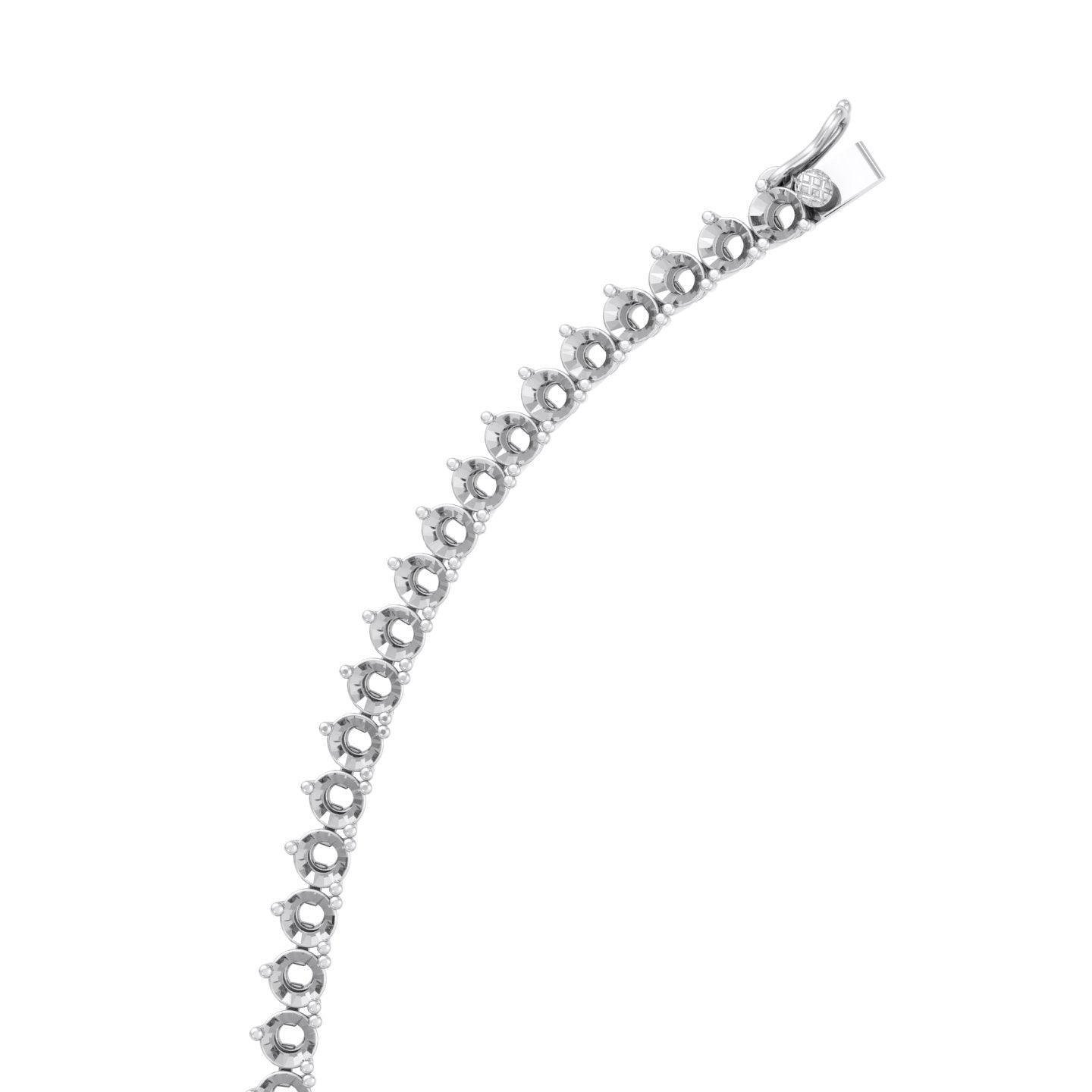 16 inches 3 Prong Tennis Mountings Necklace