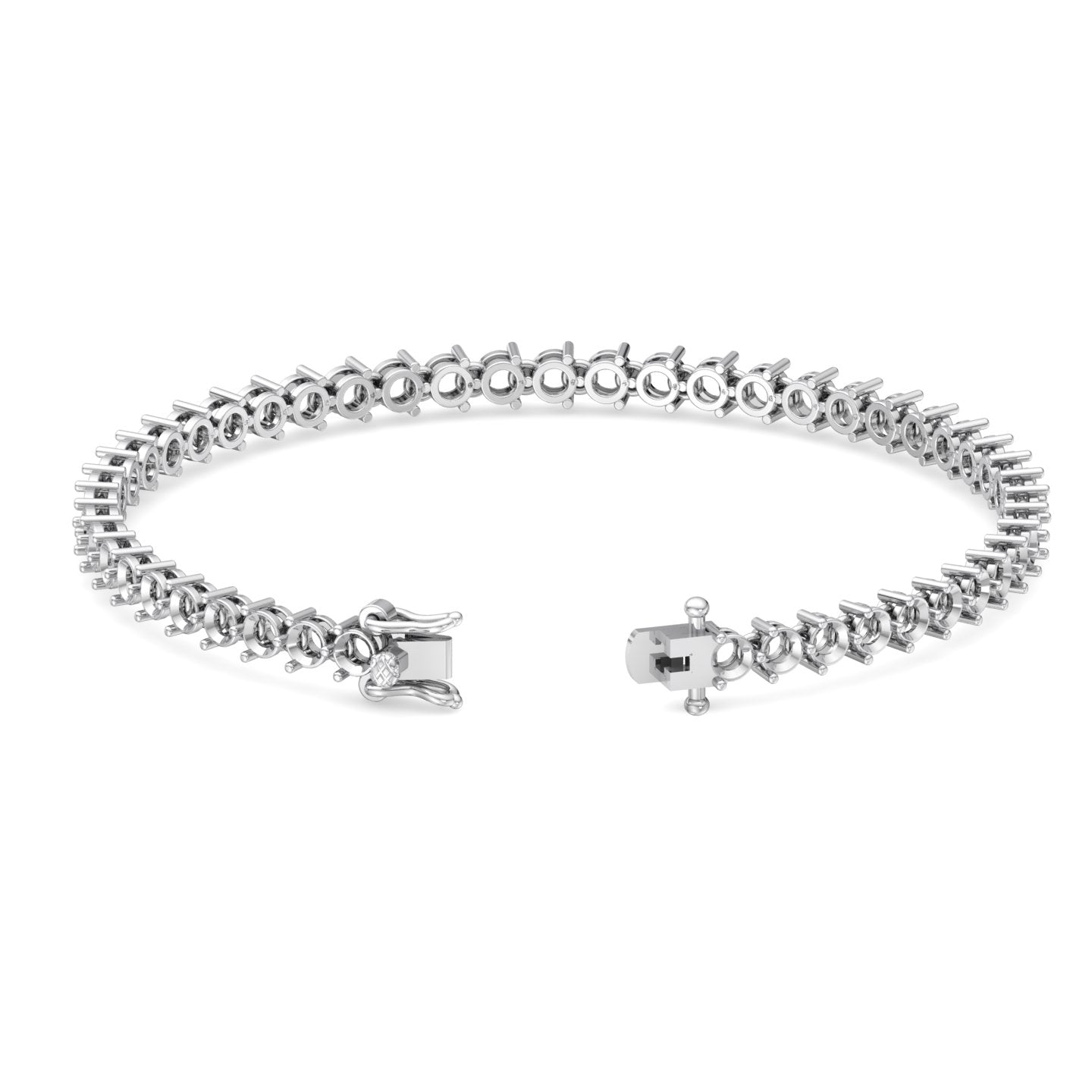 7 inches 3 Prong Tennis Mountings Bracelet