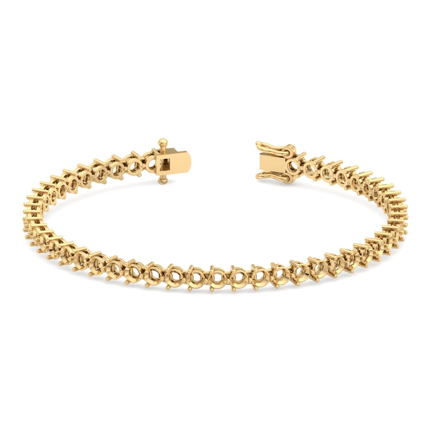 8 inches 3 Prong Tennis Mountings Bracelet